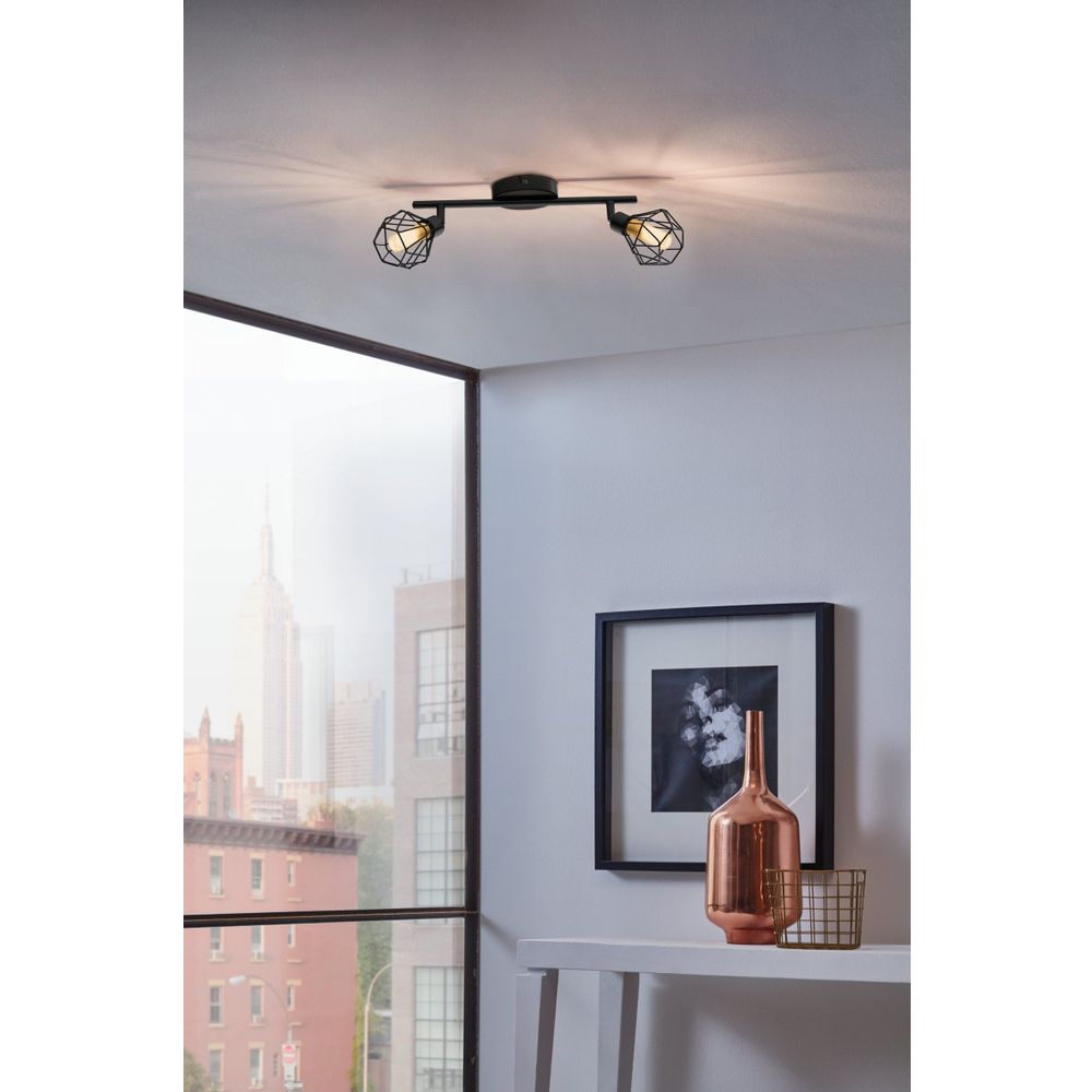 Eglo Zapata 1 reflektor/2, led, g9, 2x3w, 2x360lm, crna/čelik/amber staklo  slika 3