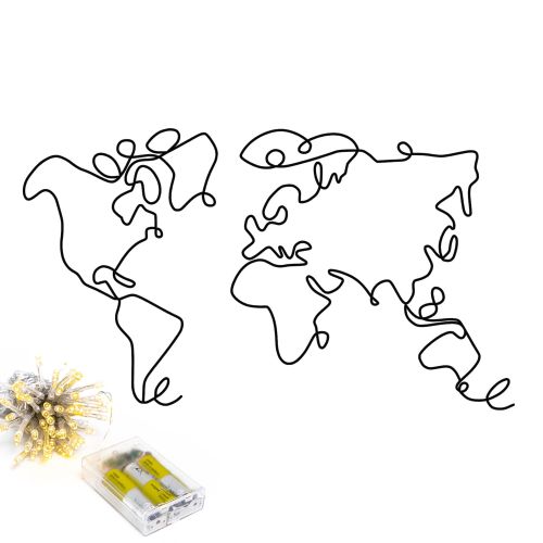 Wallity Metalna zidna dekoracija World Map Led 257 slika 5