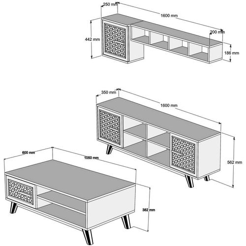 Ayla - Walnut Walnut Living Room Furniture Set slika 5