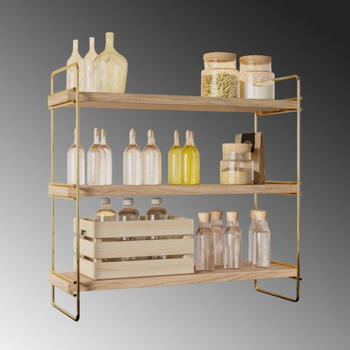 Masa Üstü 3 Katlı Organizer, Servis Rafı Gold
Brown Wall Shelf slika 8