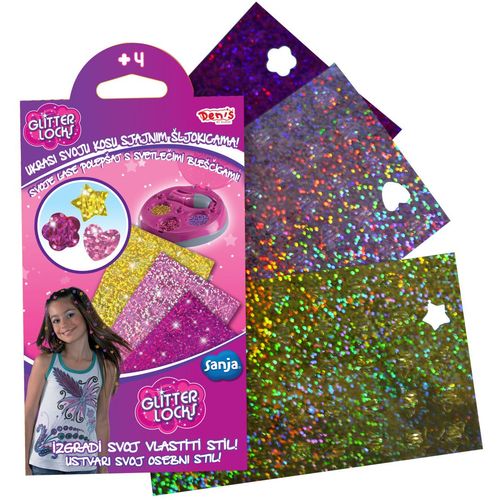 Set za ukrašavanje kose, Glitter Locks šljokice slika 1