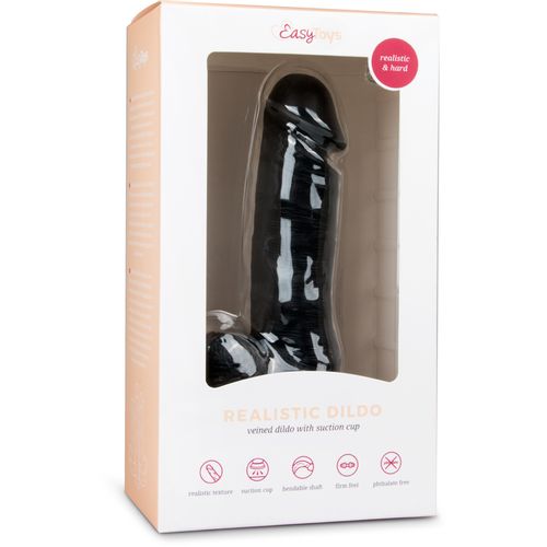 Realističan dildo - 17,5 cm, crni slika 3