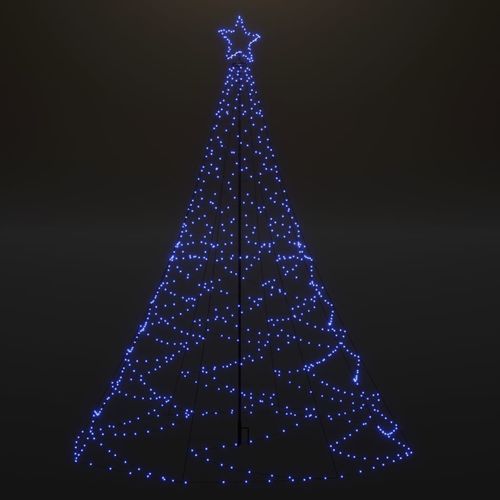 Božićno drvce s metalnim stupom 1400 LED žarulja plavo 5 m slika 2