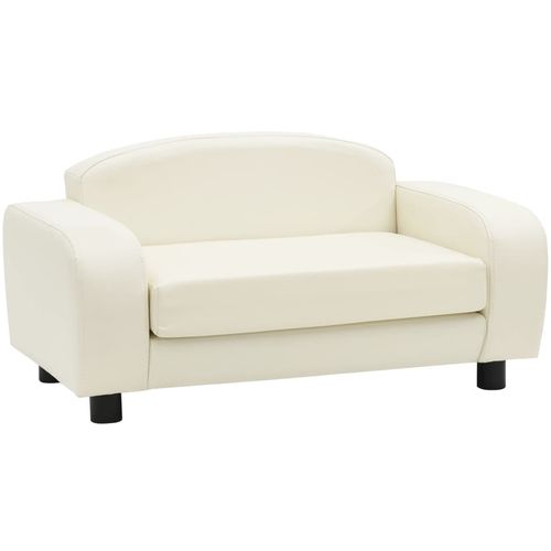 Sofa za pse krem-bijela 80 x 50 x 40 cm od umjetne kože slika 18
