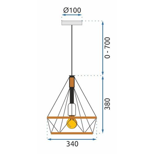 TOOLIGHT Stropna viseća svjetiljka geometrijska Loft APP679-1CP slika 12