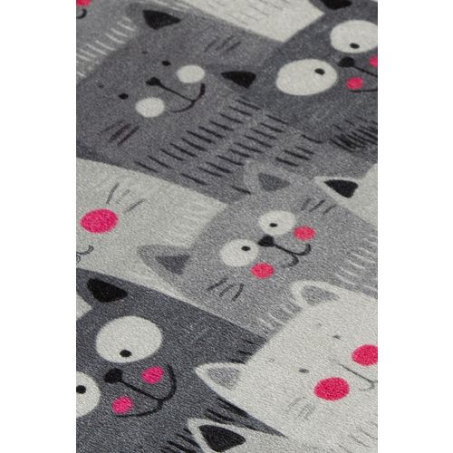 Colourful Cotton Tepih kupaonski, Meow - Grey (40 x 60) slika 4