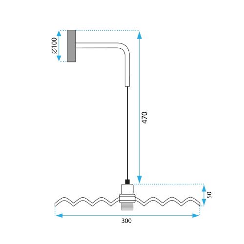 Zidni svijećnjak APP1355-1W BLACK 30 cm slika 8