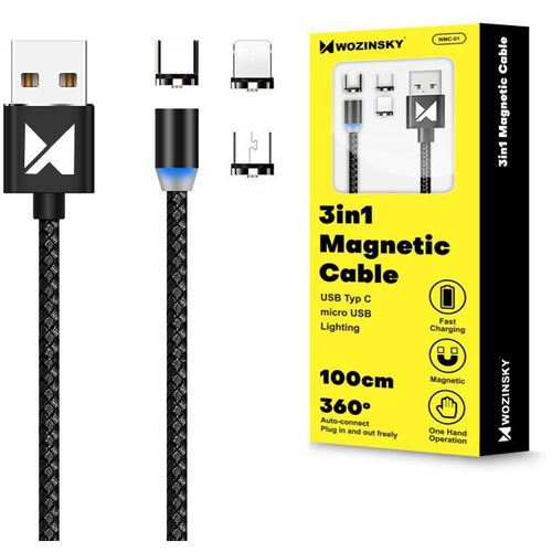 Magnetski kabel 3u1 USB / mikro USB / USB tip C / Lightning slika 5