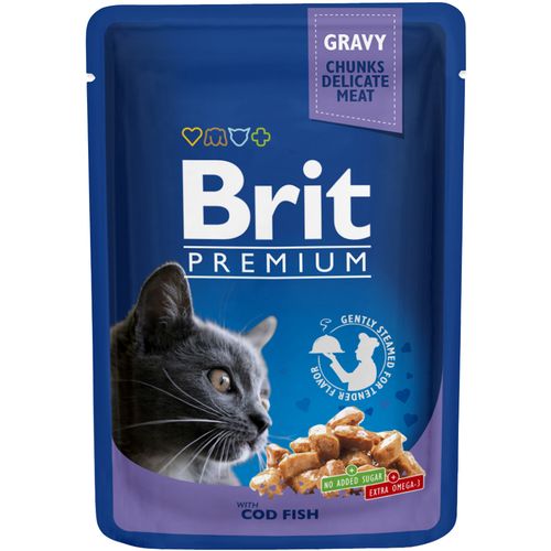 Brit Premium Cat Adult s bakalarom u umaku, 100 g slika 1