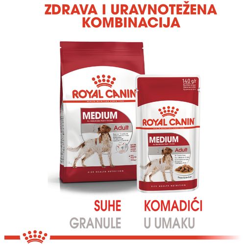 ROYAL CANIN SHN Medium adult vrećice za pse, potpuna hrana za odrasle pse srednje velikih pasmina (od 11 do 25 kg), od 12 mjeseci do 10 godina starosti, 10x140 g slika 2