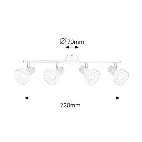 Rabalux Holly spot E14 4x40W,bela Spot rasveta slika 3