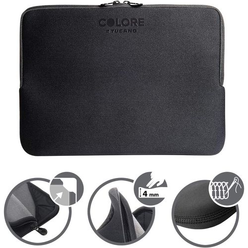 Navlaka za laptop TUCANO Folder Colore Neopren (BFC1516), za laptope 15.6" i MacBook 16", Anti-Slip, crna slika 2