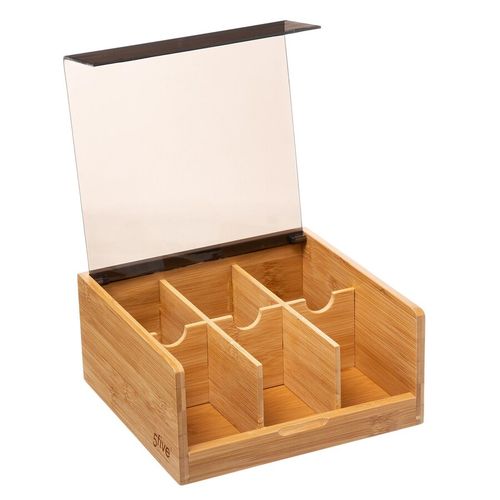 FIVE ORGANIZATOR ZA ČAJEVE 21,8X21X10CM BAMBUS CRNA slika 3