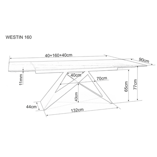 Stol WESTIN - kaljeno staklo + talijanska keramika slika 7