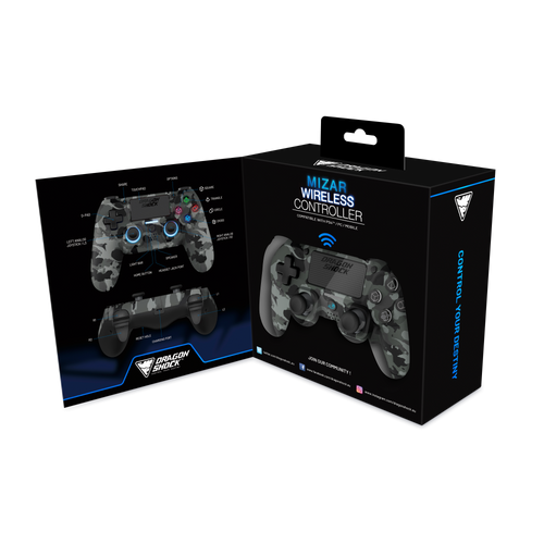 DRAGONSHOCK MIZAR WIRELESS CONTROLLER GREY CAMO PS4, PC, MOBILE slika 5