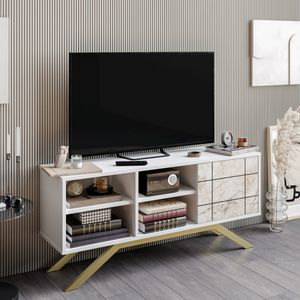 Woody Fashion Stalak za televizor, North - White, Gold