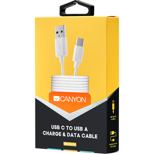 CANYON Type C USB Standard cable, 1M, White slika 2