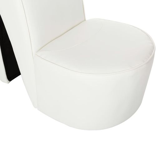 Stolica u obliku visoke pete od umjetne kože bijela slika 13