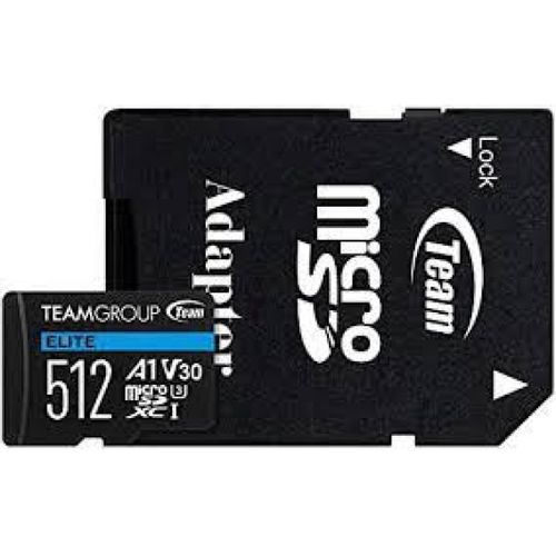 TeamGroup MICRO SDXC 512GB ELITE, UHS-I U3 V30 A1, 100/90MB/s +SD Adapter TEAUSDX512GIV30A103 slika 1