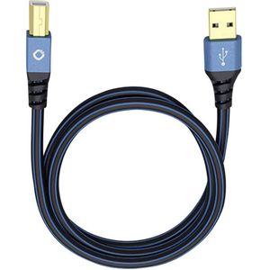 USB 2.0  [1x muški konektor USB 2.0 tipa a - 1x muški konektor USB 2.0 tipa b] 3.00 m plava boja pozlaćeni kontakti Oehlbach USB Plus B