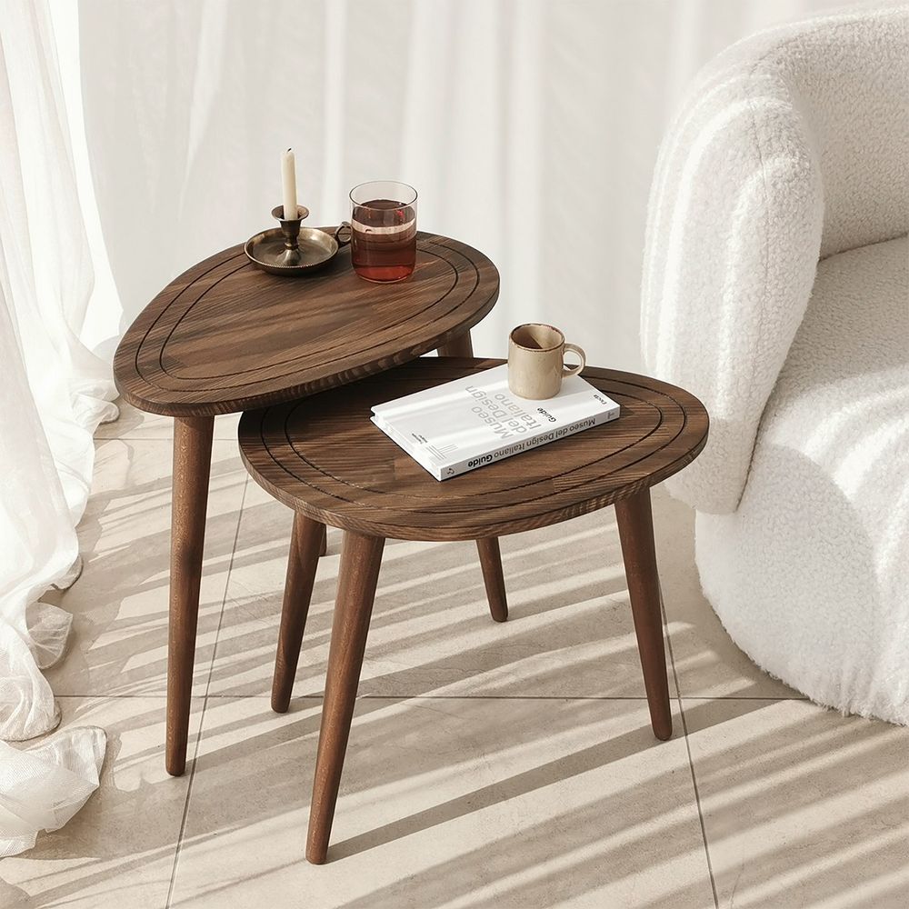 Nesting Table Sweet - Set od 2 komada u boji orah slika 1