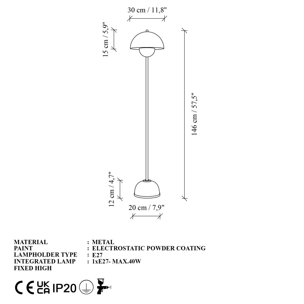 Podna Lampa Eylul 15682-B - Crvena slika 7