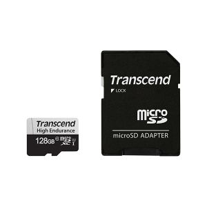 Transcend TS128GUSD350V 128GB microSD w/ adapter U1, High Endurance microSDXC 350V, Read/Write 95/45 MB/s