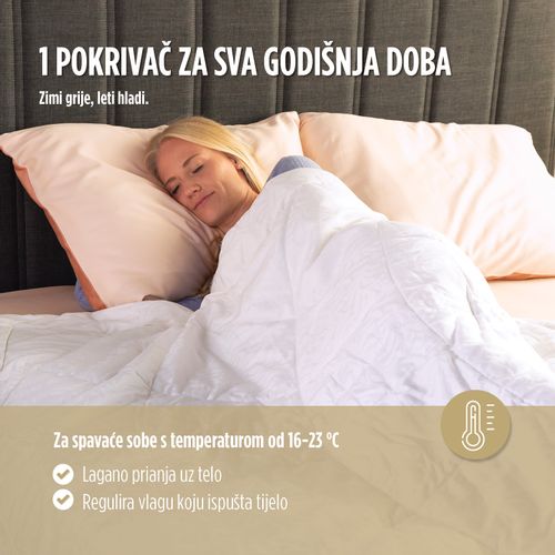 Celogodišnji svileni pokrivač Vitapur Victoria's Silk white 200x200 cm slika 5