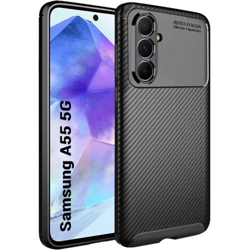 Techsuit - CarbonFiber maska za Samsung Galaxy A55 5G - crna slika 1