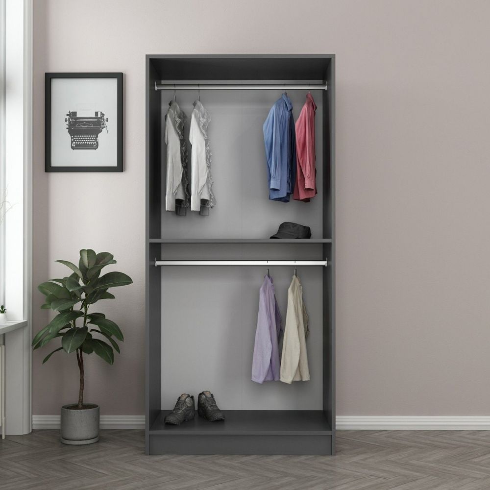 Kale Glass Anthracite - Crna Antracit Ormar slika 5