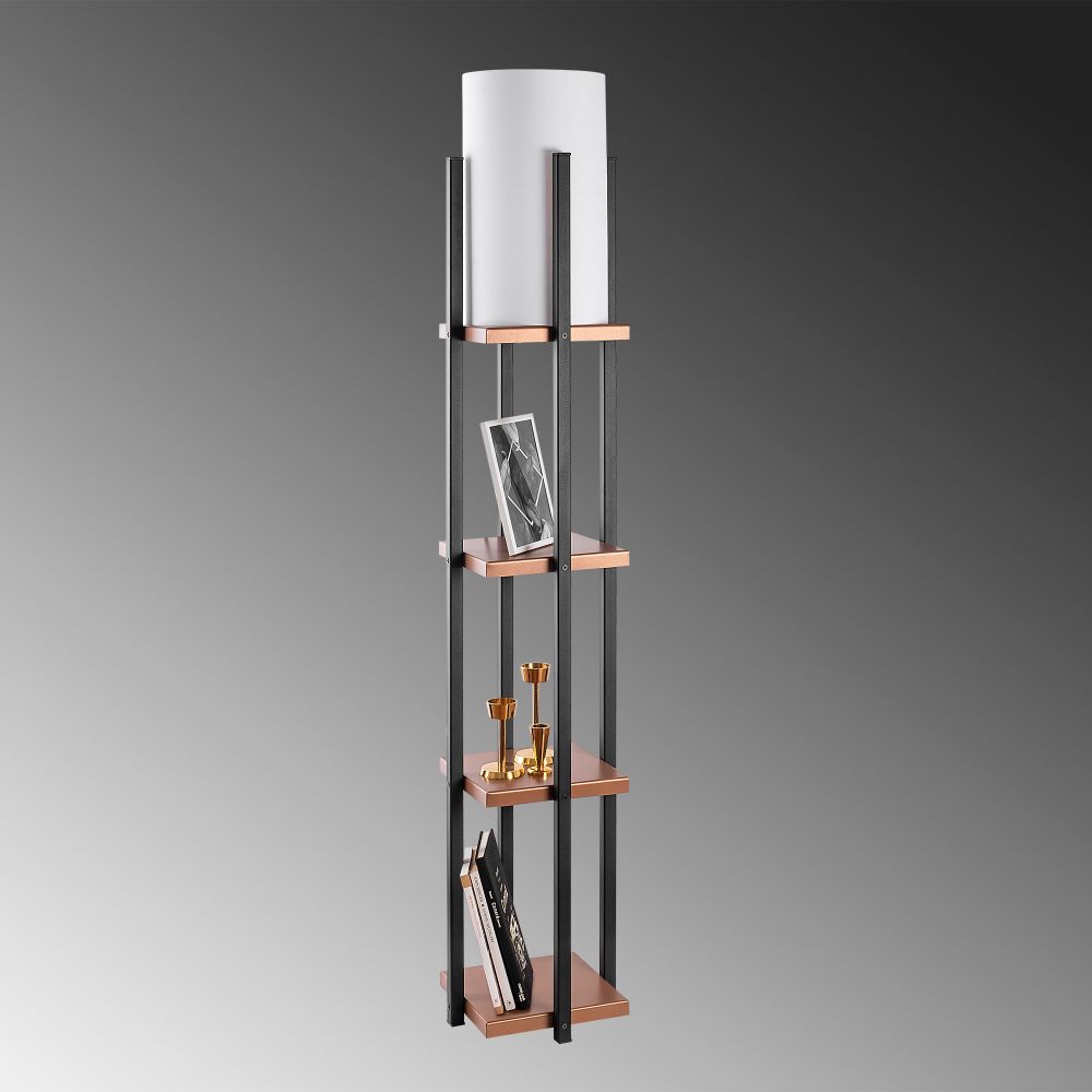 Elegantna Stajaća Lampa - Crna, Bakrena slika 2