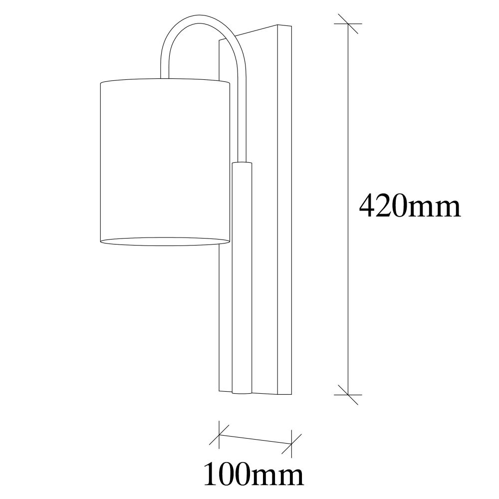 Baston - 3462 Crna i Smeđa Zidna Lampa slika 3