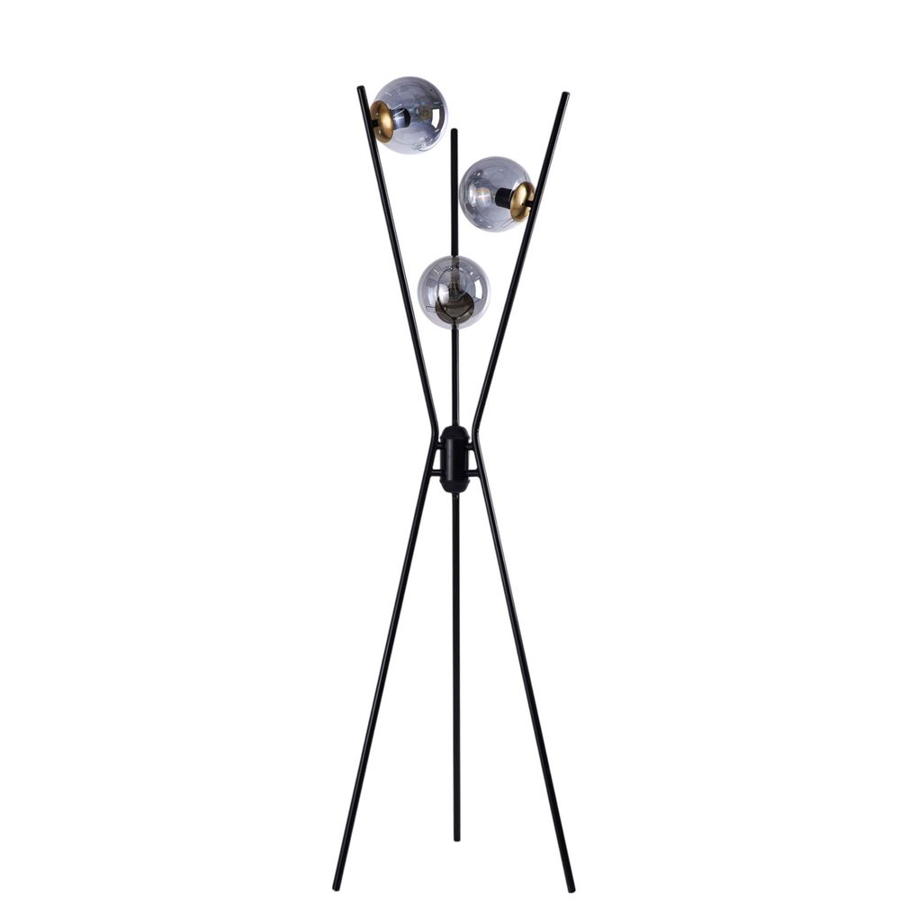 Opviq Podna lampa 904, crna, zlatna, siva slika 3