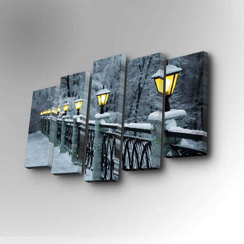 5PUC-083 Multicolor Decorative Canvas Painting (5 Pieces) slika 1