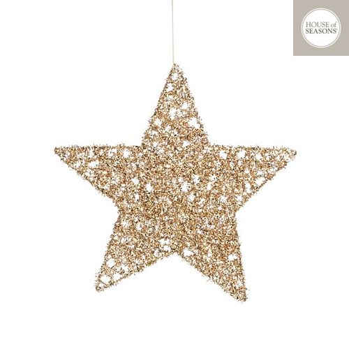 Novogodišnja dekor zvezda Hanging ornament star 25cm 1162439 - Champagne - EDL slika 1