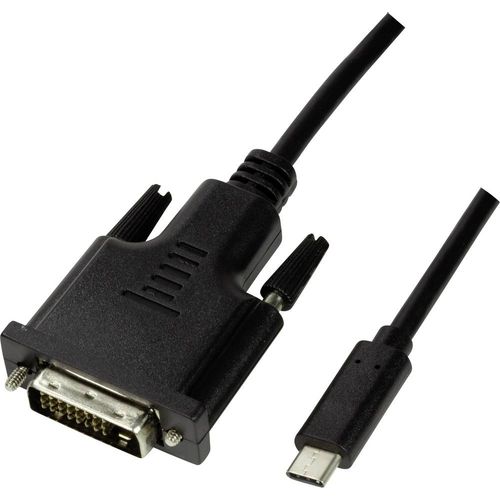 LogiLink USB-C® / DVI adapterski kabel USB-C® utikač, DVI-D 24+1-polni utikač 1.80 m crna UA0331  USB-C® Display kabel slika 2