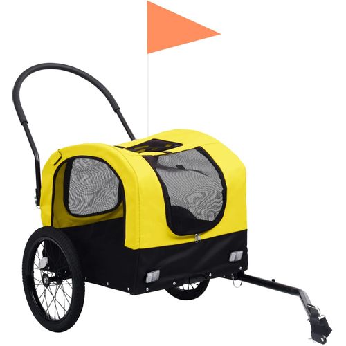 2-u-1 prikolica za bicikl i kolica za kućne ljubimce žuto-crna slika 25