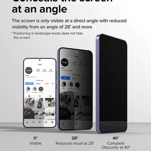 Ringke - Easy Slide kaljeno staklo (2 kom) za Samsung Galaxy S24 Plus - Privacy slika 4