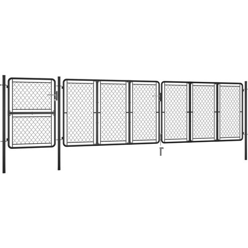 Vrtna vrata čelična 125 x 495 cm antracit slika 16