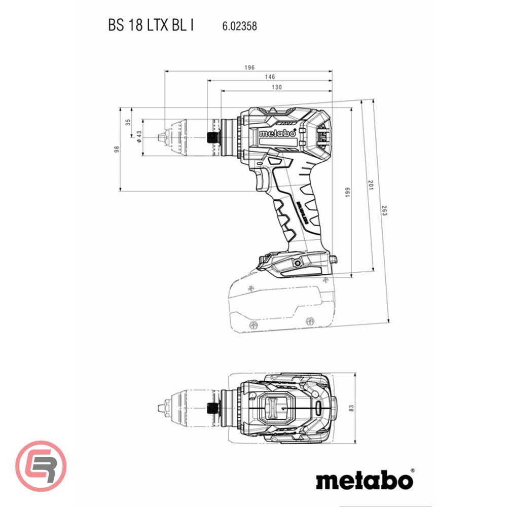 Metabo Bušilica - Odvijač Aku BS 18 LTX BL I 18 V 2 x AKU (5,5 Ah LiHD) ASC 145 + metaBOX 145 L  – 602358660 slika 4
