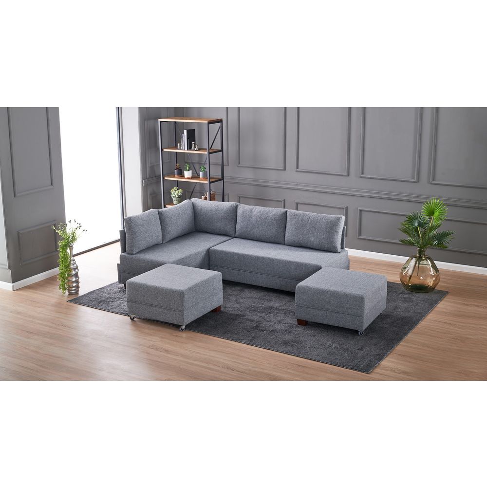 Ugaona Sofa na Razvlačenje Fly Corner - Siva slika 3