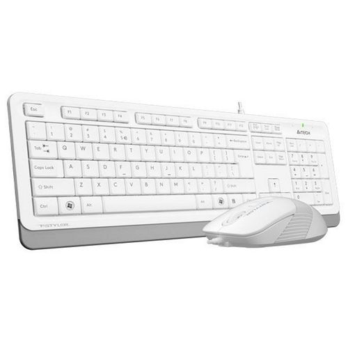 A4 Tech F1010 FSTYLER USB US bela tastatura + USB beli miš slika 2