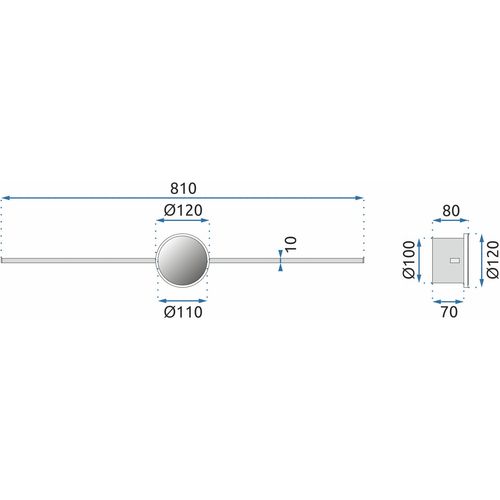 Okrugla zlatna LED kupaonska zidna svjetiljka 80cm APP844-1W slika 6