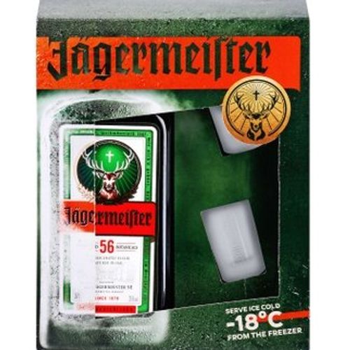 Jägermeister biljni liker 35% vol. 0,7 l  +2 čaše, poklon kutija slika 1