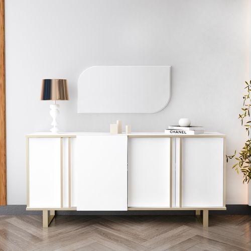 Lume - White White Decorative Chipboard Mirror slika 3