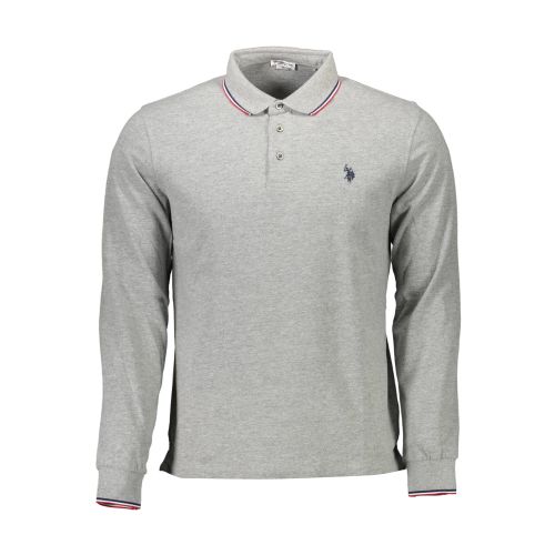 US POLO SHIRT LONG SLEEVE MEN'S GRAY slika 1