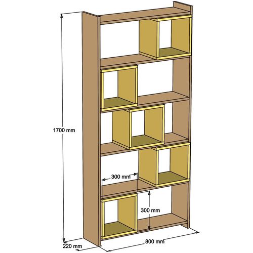 Woody Fashion Polica za knjige, Box - Walnut, White slika 5