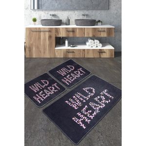 Wild Heart Djt Multicolor Bathmat Set (3 Pieces)