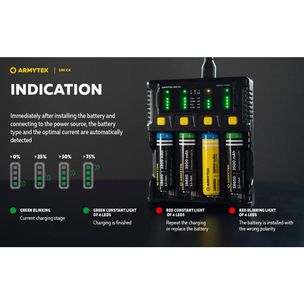Armytek Univerzalni punjač za baterije UNI C4 slika 13