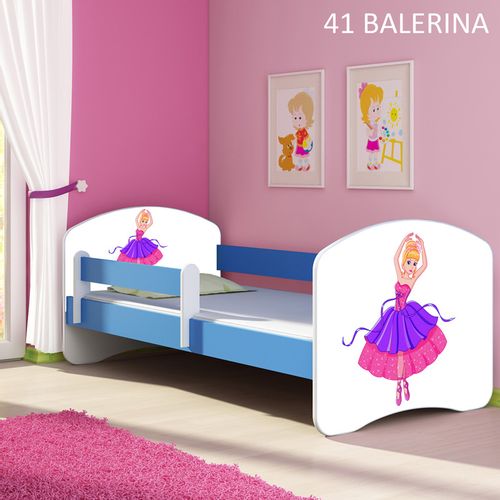 Dječji krevet ACMA s motivom, bočna plava 140x70 cm 41-balerina slika 1